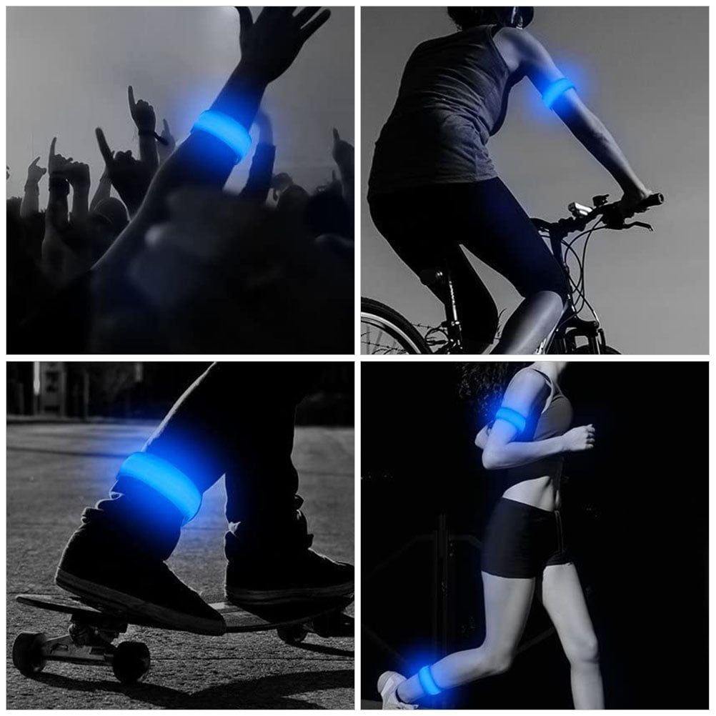 UPKOCH 2Pack Reflective Exercise Armbands Blue Nylon Reusable Accessory for Nighttime Running and Camping