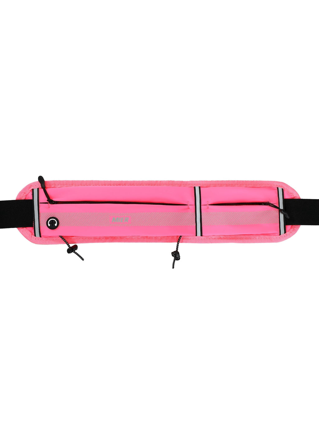 MIER Running Belt Slim Waist Pack with Bib Clips Adjustable Elastic Phone Holder for Fitness Marathon Daily Travel Pink