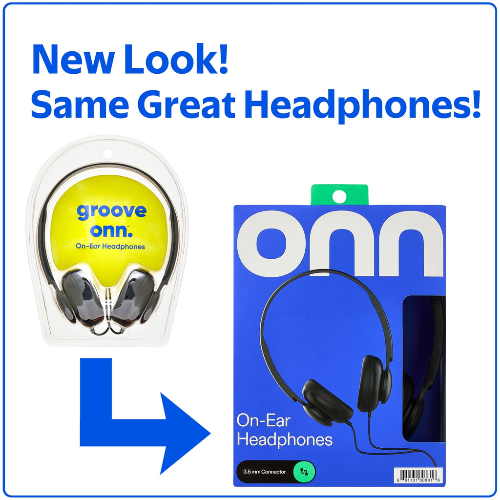 onn On-Ear Headphones, Pink