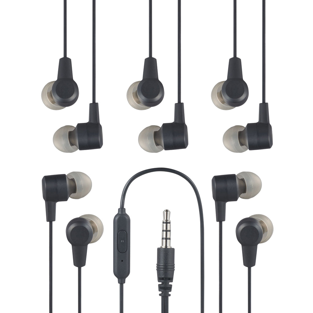 onn 5-Pack Wired Earbuds, Multicolor