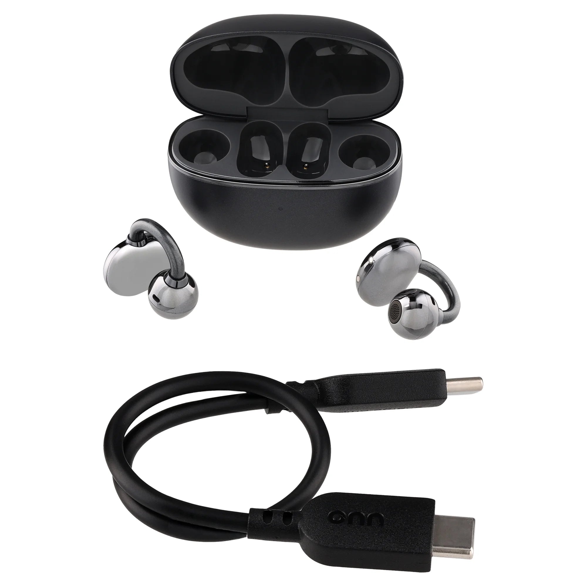onn Nebulode Pro Open-Clip Wireless Earbuds, Blue