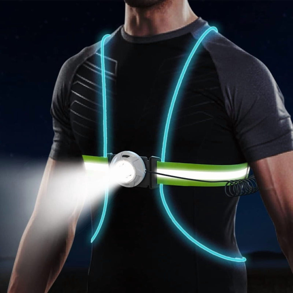 Labeol LED Reflective Running Vest with High Visibility Front Safety Light,6 Bright Colors Lights for Runners,USB Rechargeable Reflective Accessories for Men/Women Running,Walking,Cycling