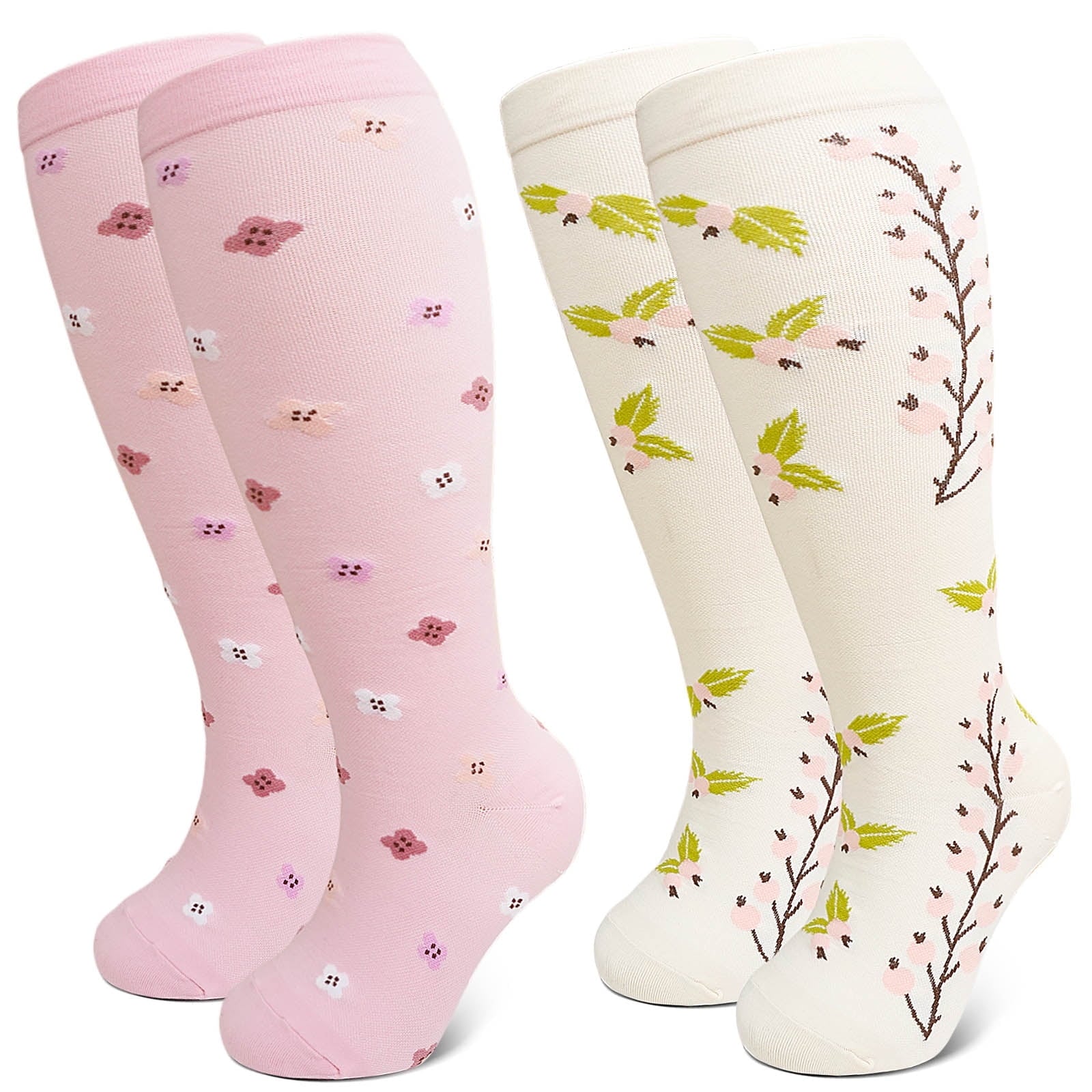 2 Pairs Wide Calf Compression Socks for Women Men AMITOFO Circulation 20-30mmHg Plus Size Knee High Support Stockings for Medical | Circulation | Nurses | Running | Travel, Black 4XL