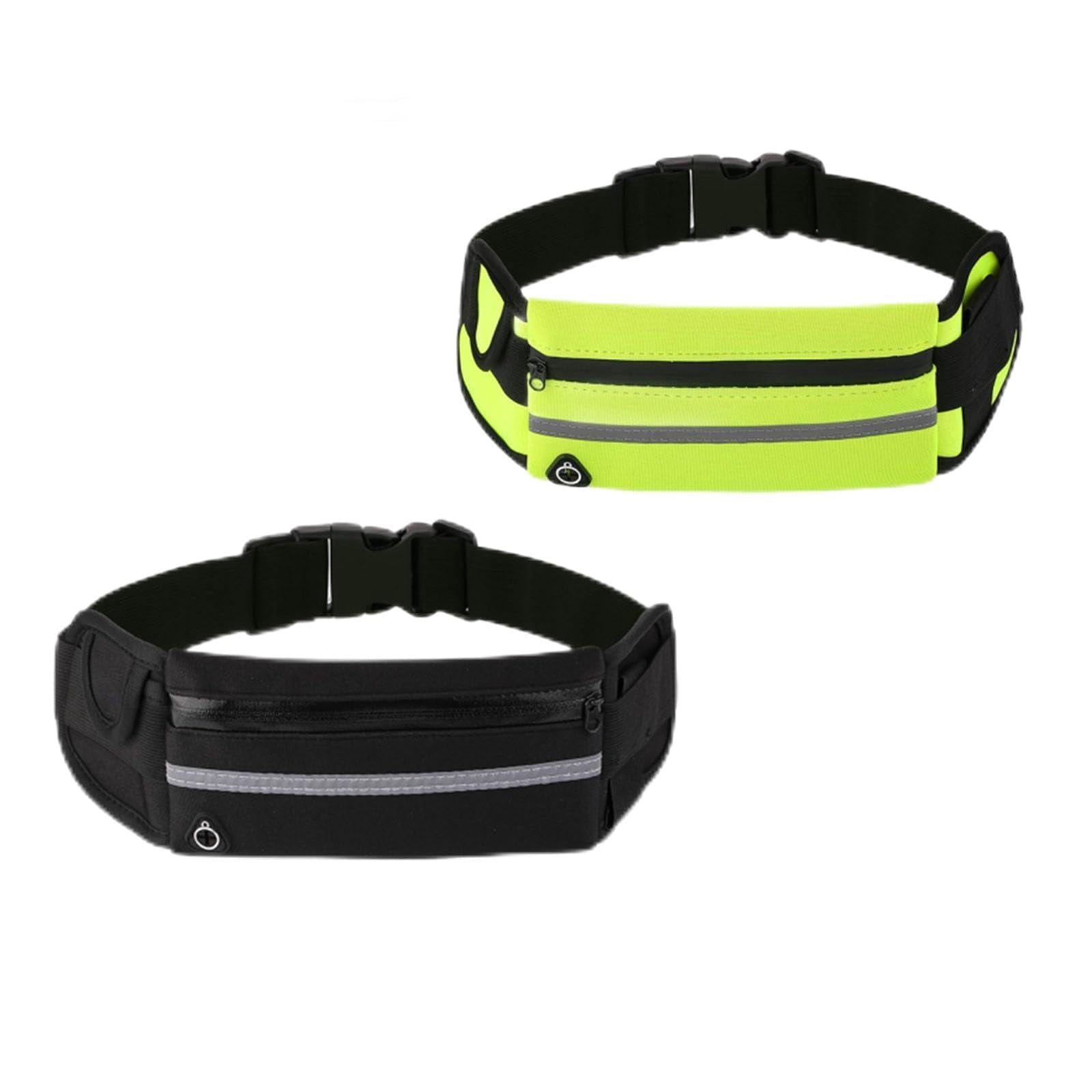 Anti Theft Running Waist Belt, Invisible Pouch for Phone, Reflective Strip & Headphone Jack, Adjustable Waist Pack for Cycling, Travel, and Fitness