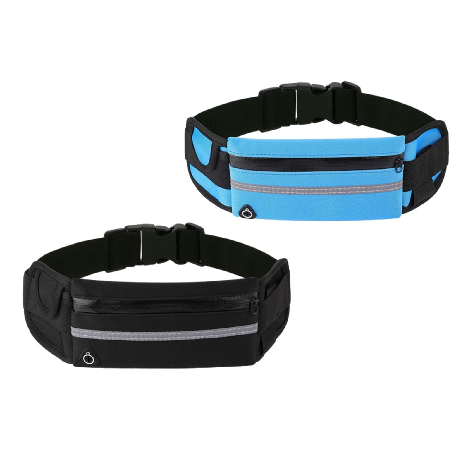 Anti Theft Running Waist Belt, Invisible Pouch for Phone, Reflective Strip & Headphone Jack, Adjustable Waist Pack for Cycling, Travel, and Fitness