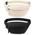 Bocaoying 2 Pack Fanny Pack for Women, Lightweight Waist Bag with 2 Smooth Zipper Pockets, Adjustable Water Resistant Sports Bum Bag for Outdoors Sports Travel Hiking Running
