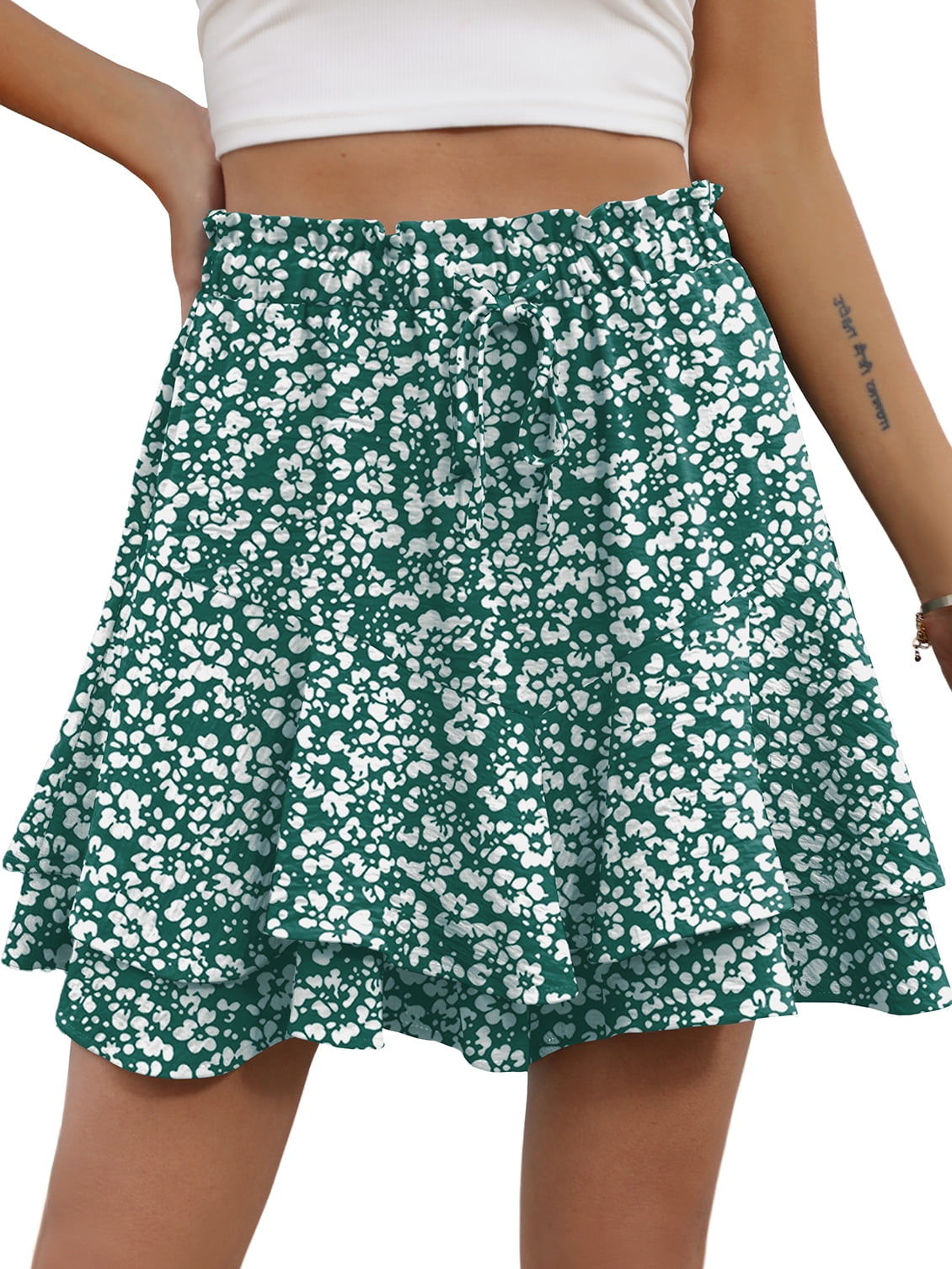 Cueply Flowy Shorts for Women Mini Tennis Skirt Ruffle Tiered Skorts Running Workout Sports Shorts