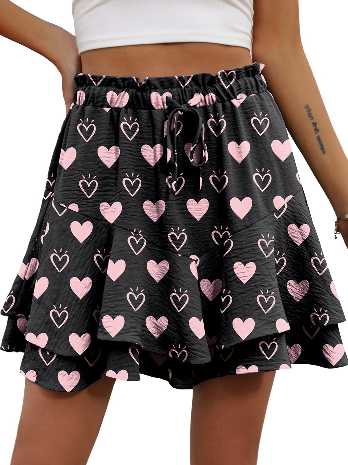 Cueply Flowy Shorts for Women Mini Tennis Skirt Ruffle Tiered Skorts Running Workout Sports Shorts
