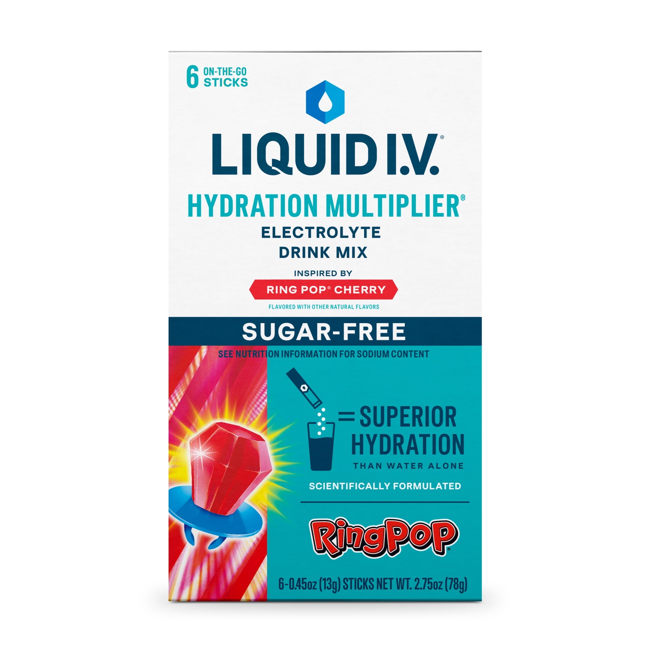 Liquid I.V.® White Peach Hydration Multiplier® Sugar-Free Electrolyte Powder Drink Mix, 6 Count Packets