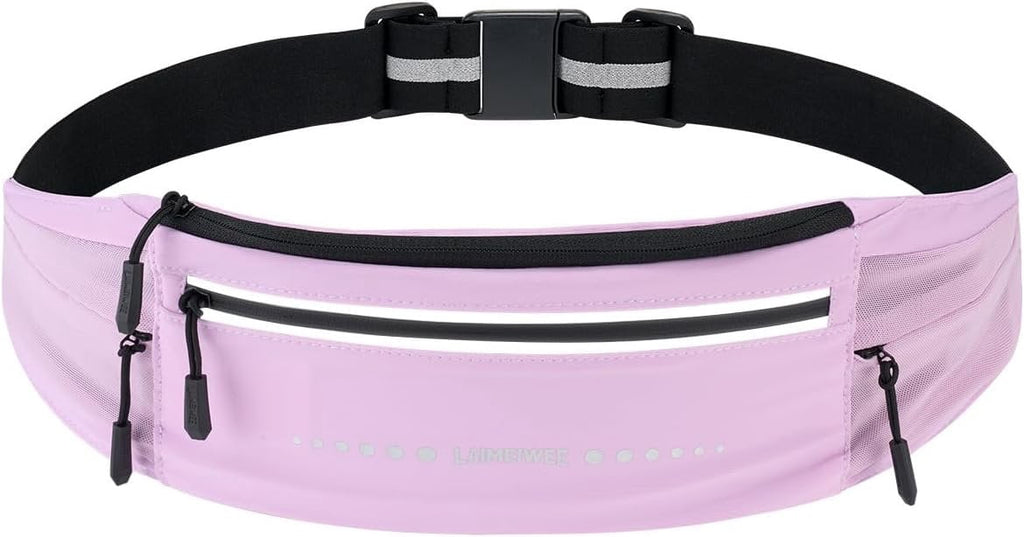 Lightweight Running Belt, Water-Resistant Pack for Women & Men, 4-Zone Organization Fits Up to 7" Phone, Reflective Strips Design for , Jogging, Hiking, Commuting