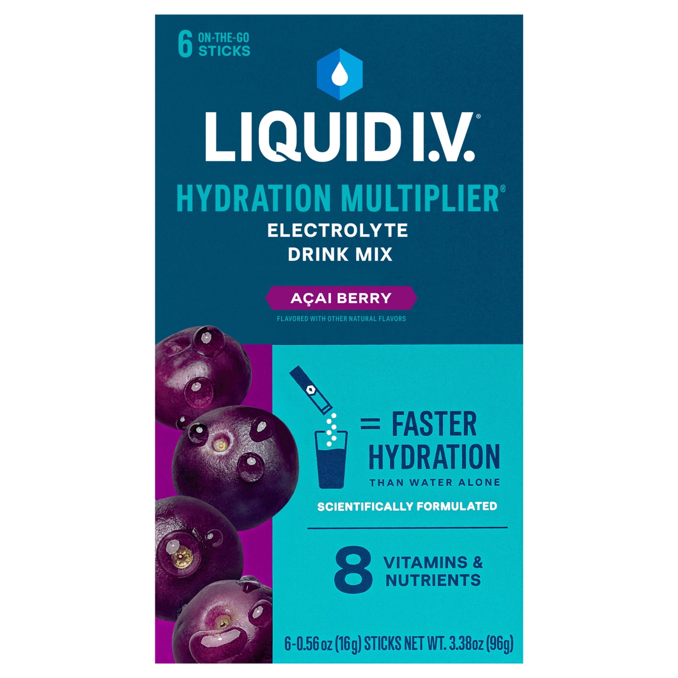 Liquid I.V.® Arctic Raspberry Hydration Multiplier® Powdered Electrolyte Drink Mix, 6 Count Packets