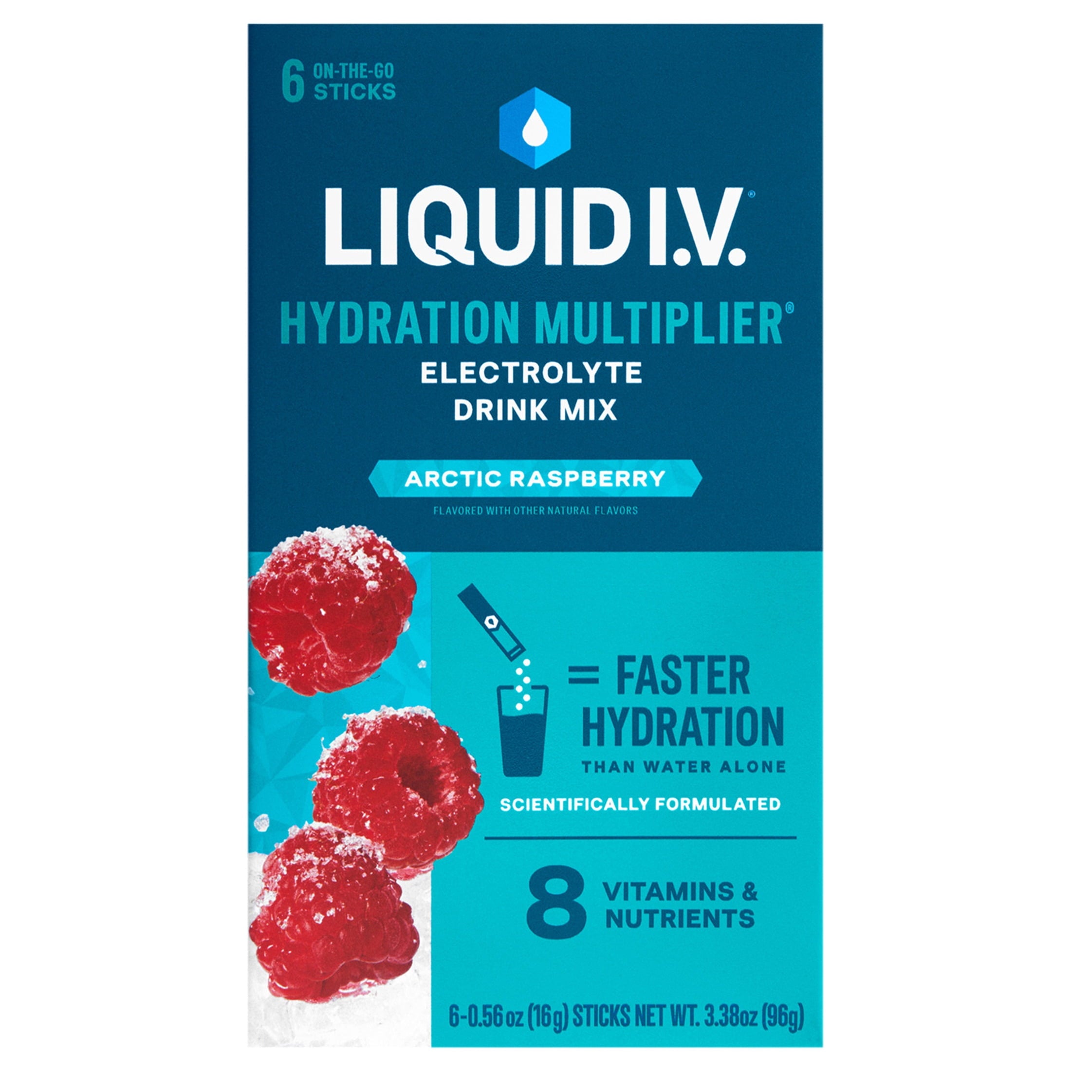 Liquid I.V.® Arctic Raspberry Hydration Multiplier® Powdered Electrolyte Drink Mix, 6 Count Packets