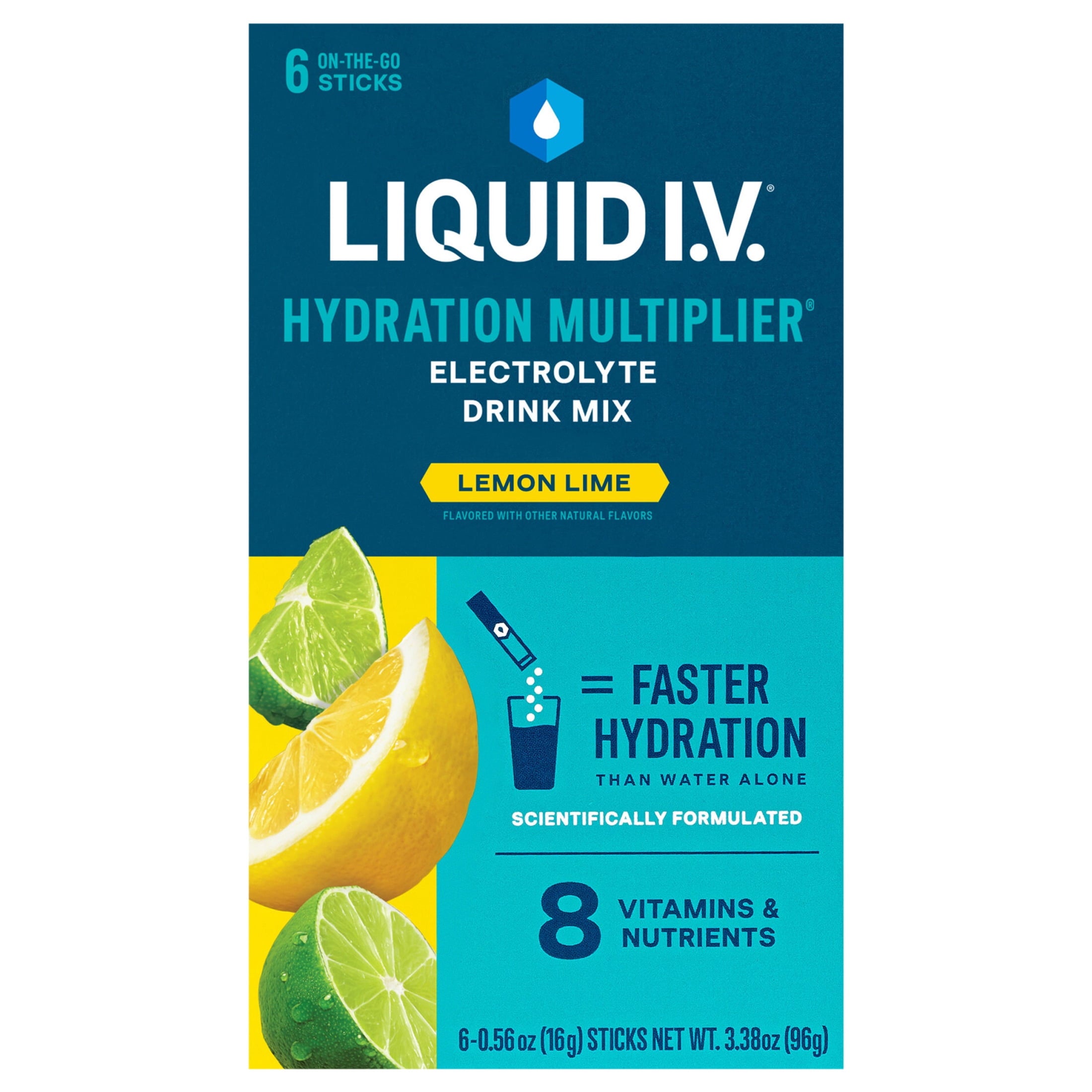 Liquid I.V.® Lemon Lime Hydration Multiplier® Powdered Electrolyte Drink Mix, 6 Count Packets