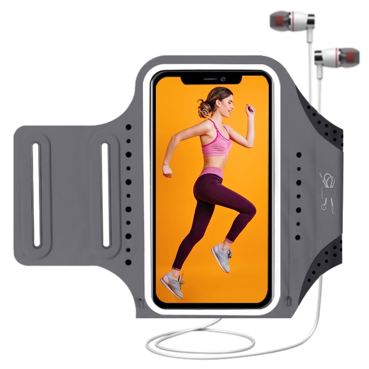 MATEPROX Sweatproof Cell Phone Armband, Running Phone Holder for iPhone 16 15 14 13 Pro XR SE S22 S24, Black