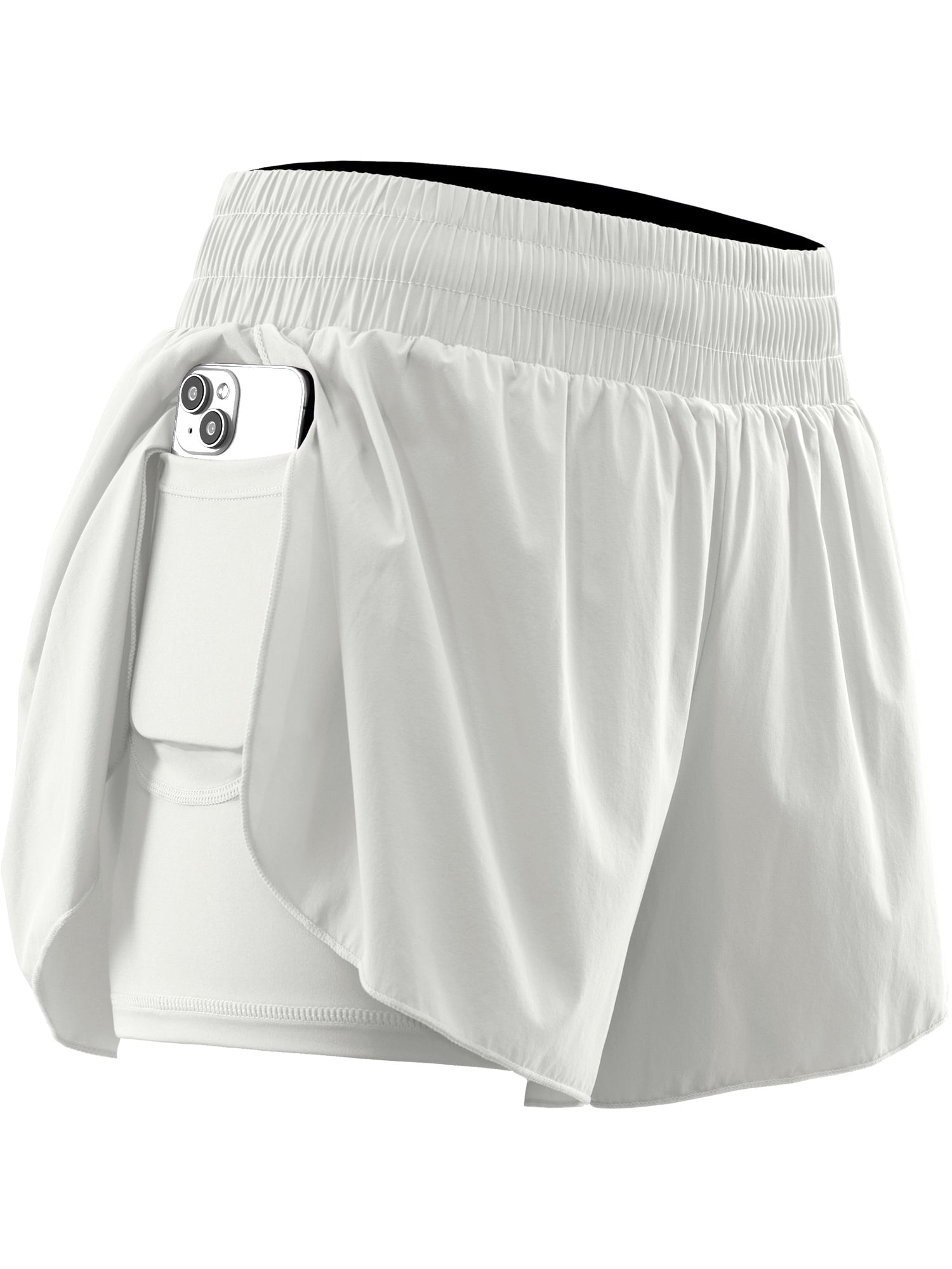 NELEUS Womens 2 in 1 Workout Yoga Shorts for Athletic Gym Running Casual Summer Short with Pocket,Navy Blue,US Size L