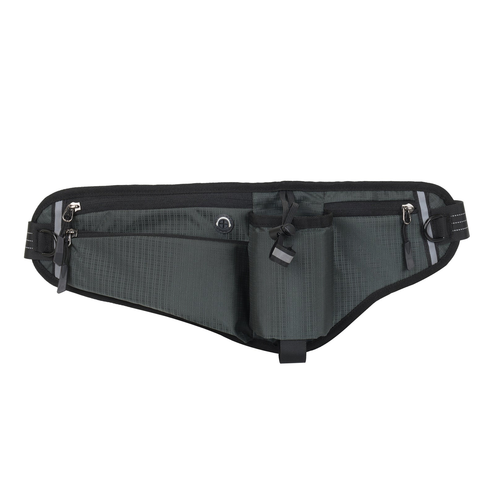 NFTIGB Running Belt Waist Pack Adjustable Hydration Bag with Water Bottle Holder for Runners Men Women, Black (10.63 inches / 27 cm)