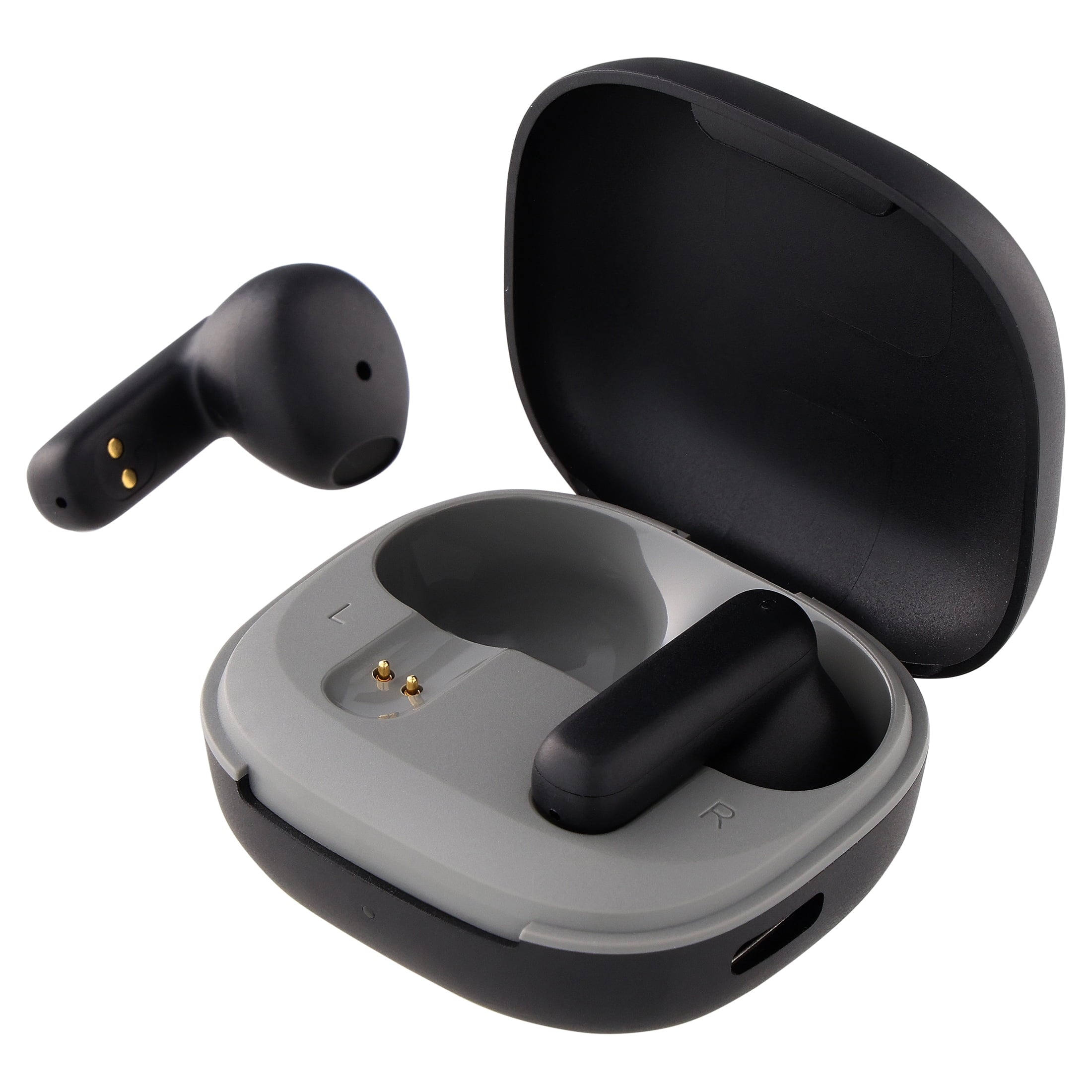 onn Mini Sticks Black Wireless Bluetooth Earbuds with Environmental Noise Canceling