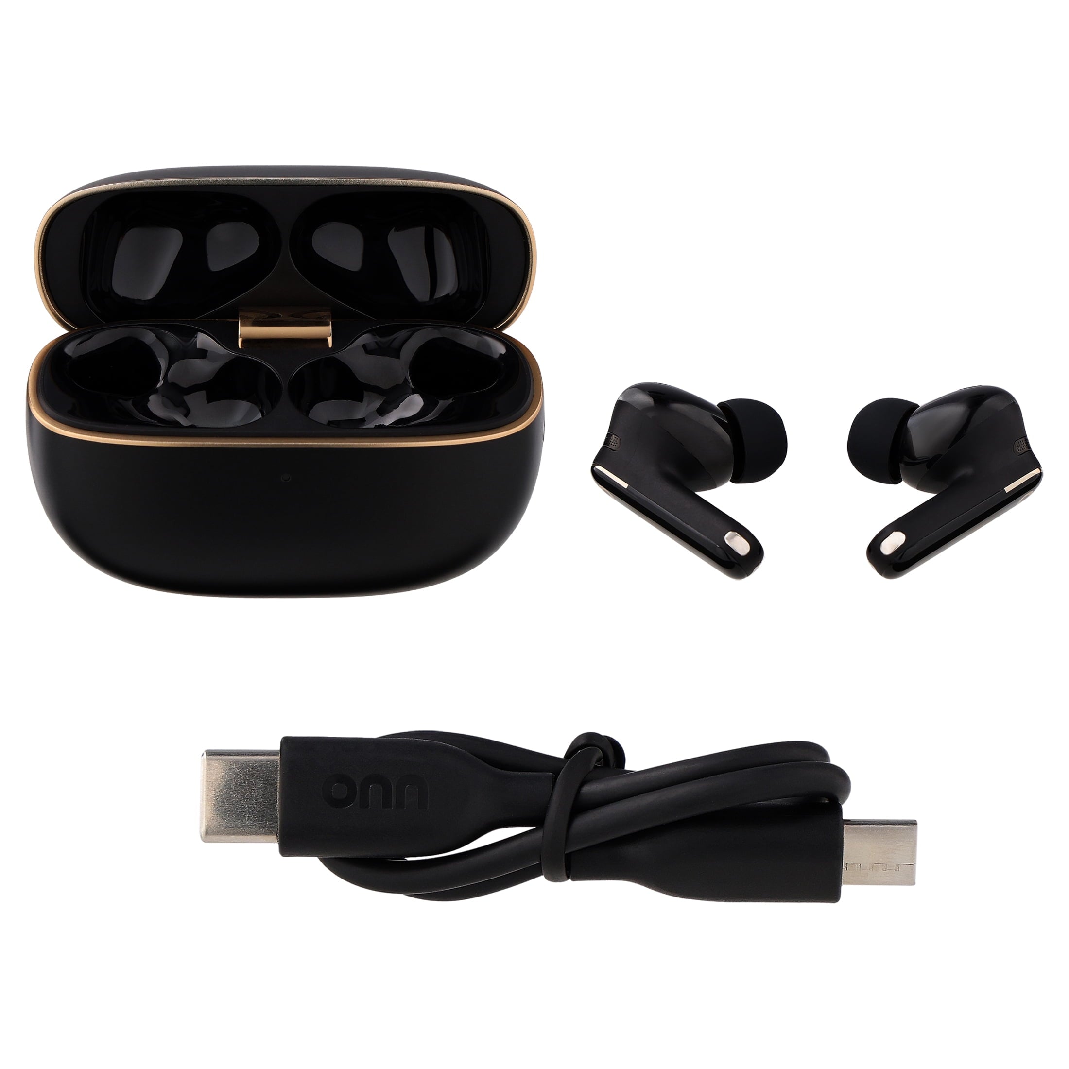 onn TuneTide Pro 2 Wireless Earbuds, White