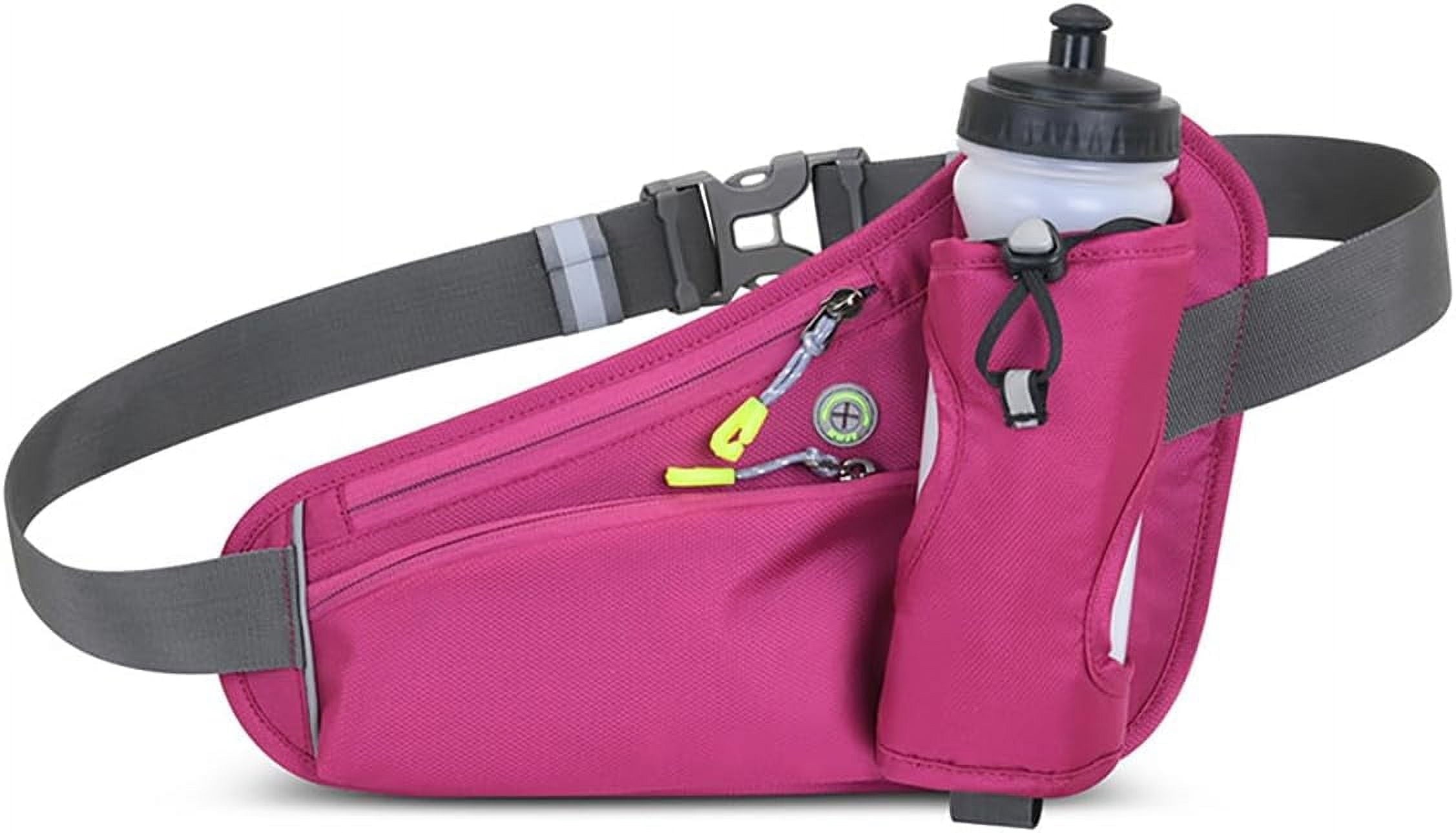 Running Belt Hydration Waist Pack with Water Bottle Holder for Men&Women Outdoor Sports (Black)