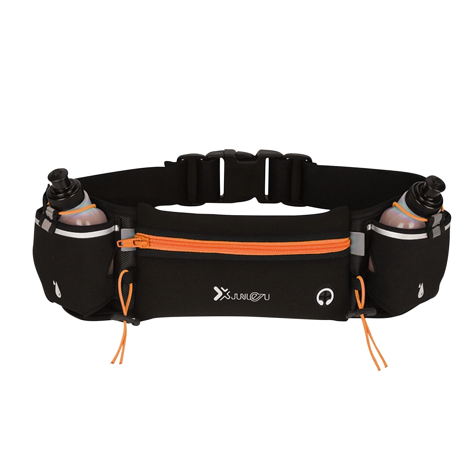 Running Belt with Water Bottle Bags,Waterproof Waist Pack Bag,Adjustable Sports Waist Pouch for Marathon Running Hiking Cycling
