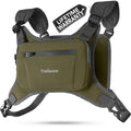 Running Chest Pack, Reflective Vest, Water Repellent, Phone Holder, Workout Bag for Runners, Cycling, Biking, EDC Pouch, Jogging Carrier, Hidden Pocket, Men & Women, Lightweight
