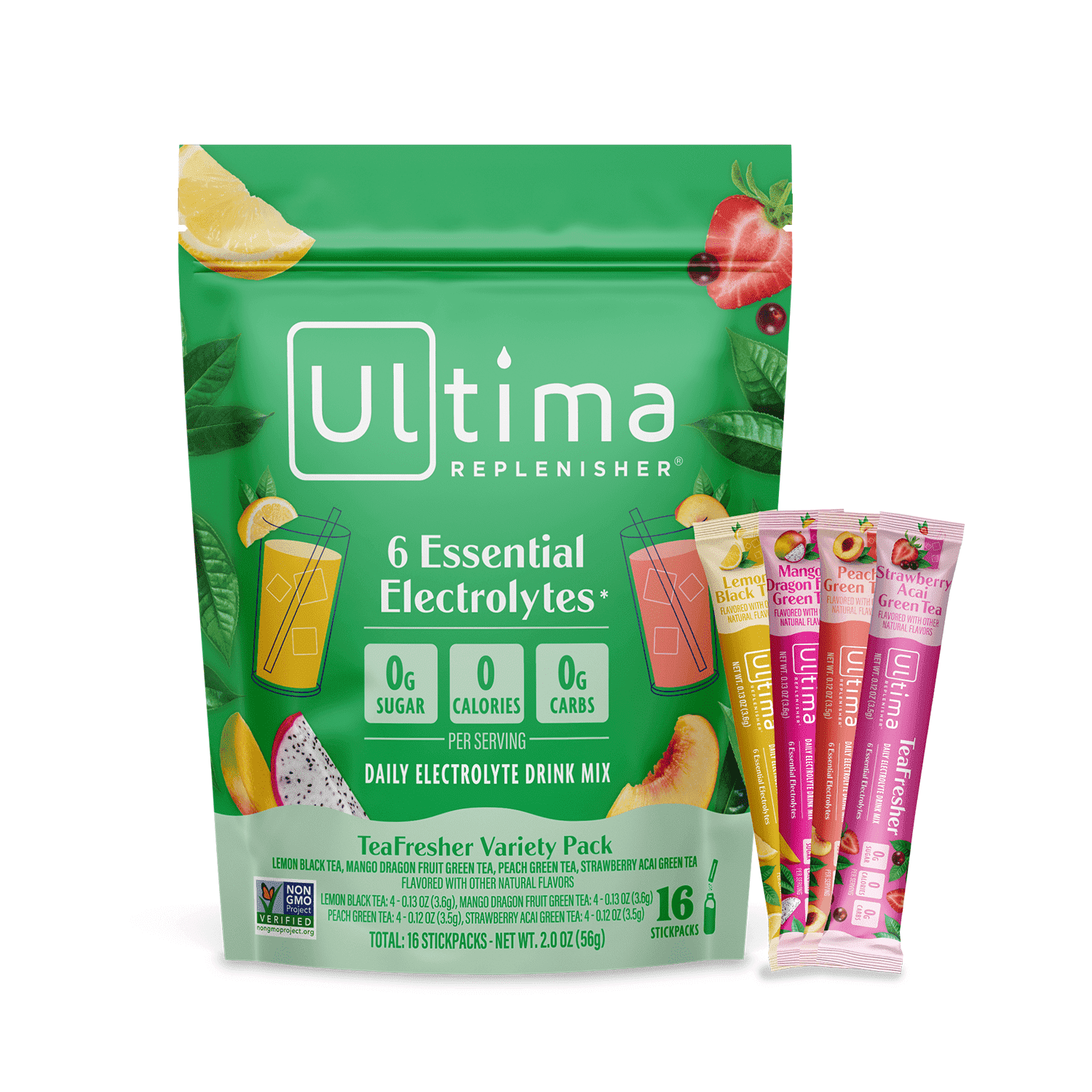 Ultima Replenisher, Electrolyte Drink Mix Packets, Sugar Free Daily Hydration Powder, Mocktini Variety Pack, 16 Count Stickpacks