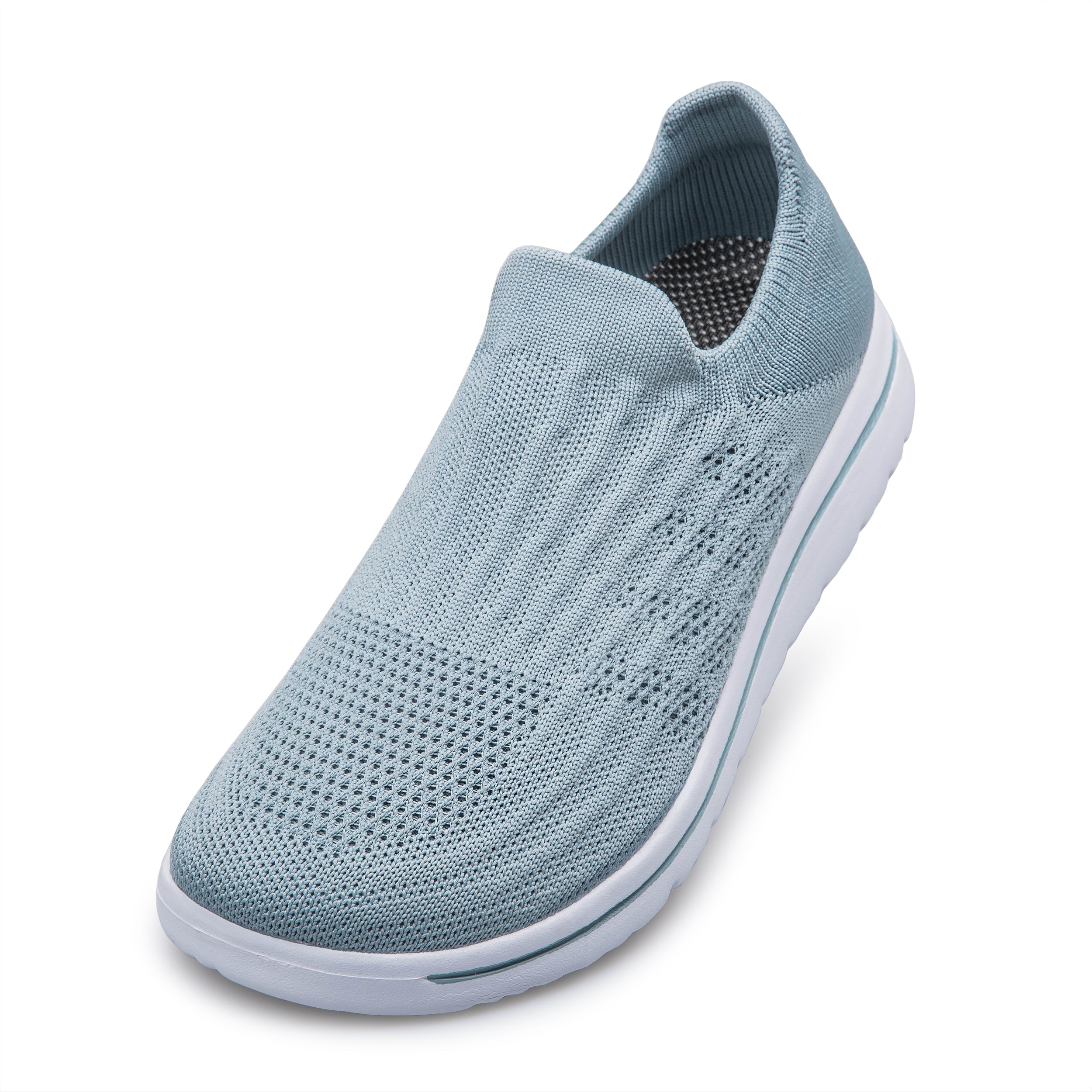 Unisex Sock Walking Shoes Wide Toe Box Slip-on Mens Running Shoe Womens Lightweight Casual Fashion Sneakers Black 8Women/6Men