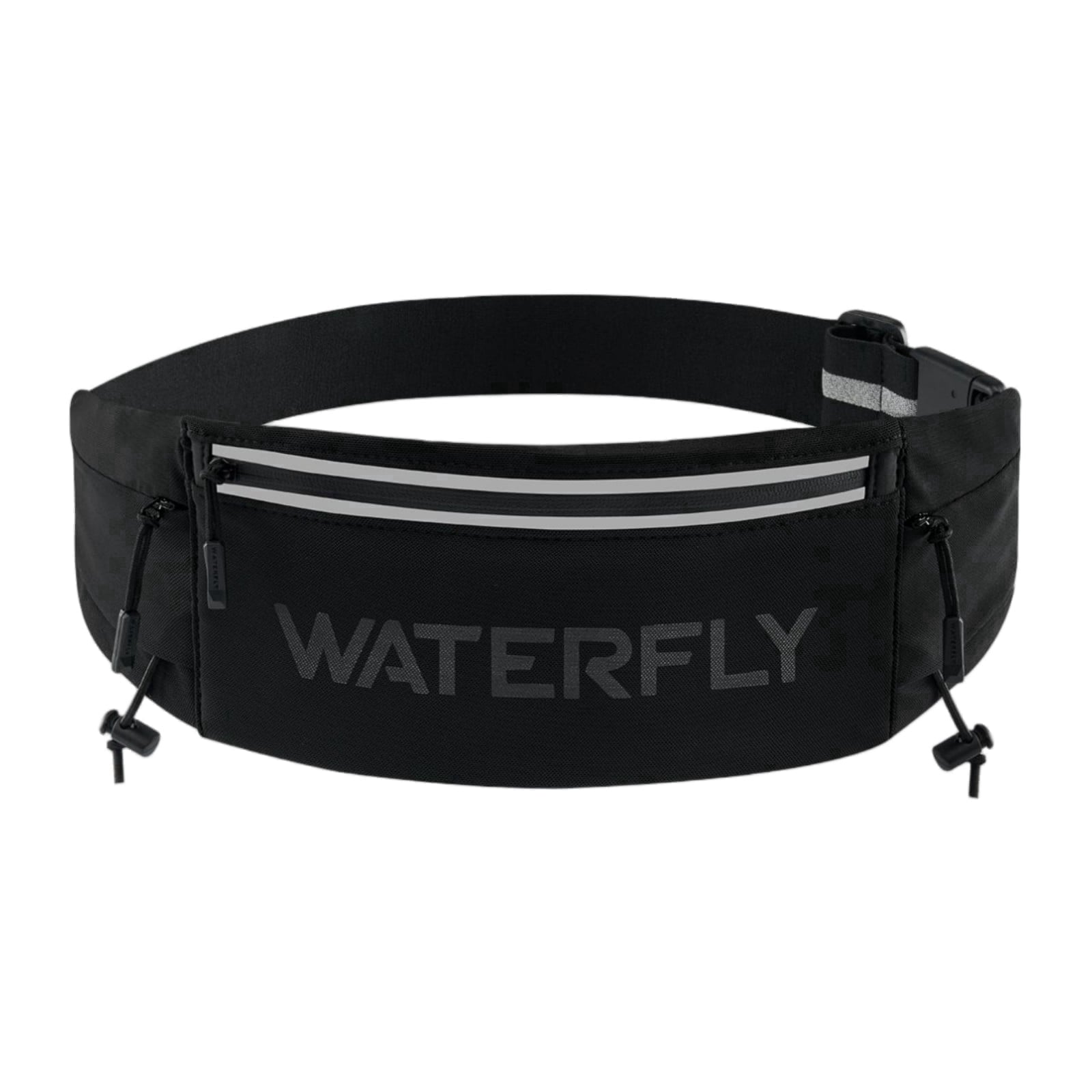 WATERFLY Unisex Adjustable Sports Jogging Fitness Nylon Running Waist Belt Band,Black