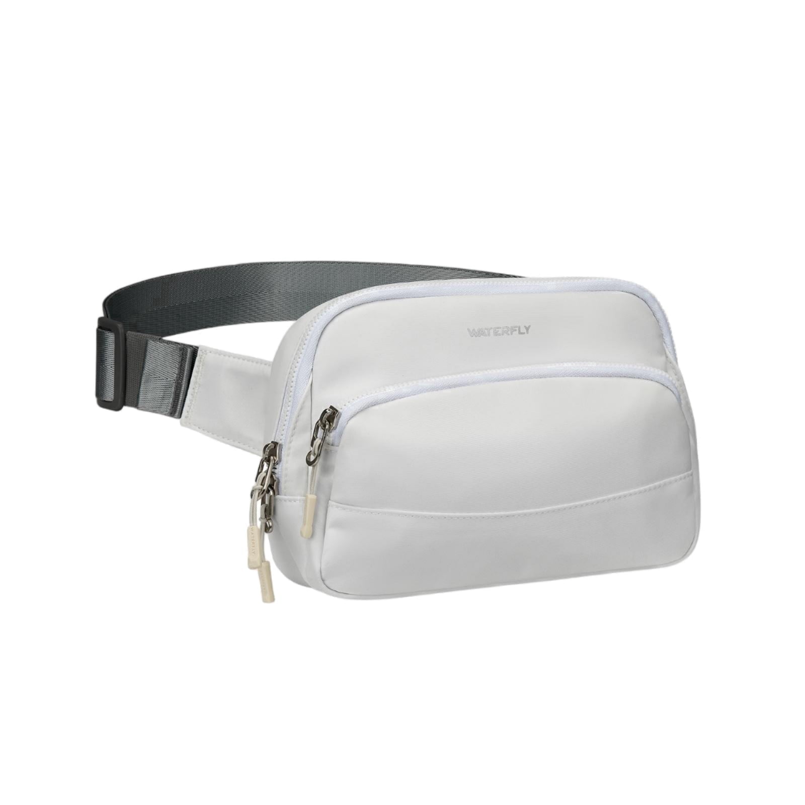 WATERFLY Unisex 2L Walking Hiking Travel Running Nylon Fanny Pack Waist Bag,Black