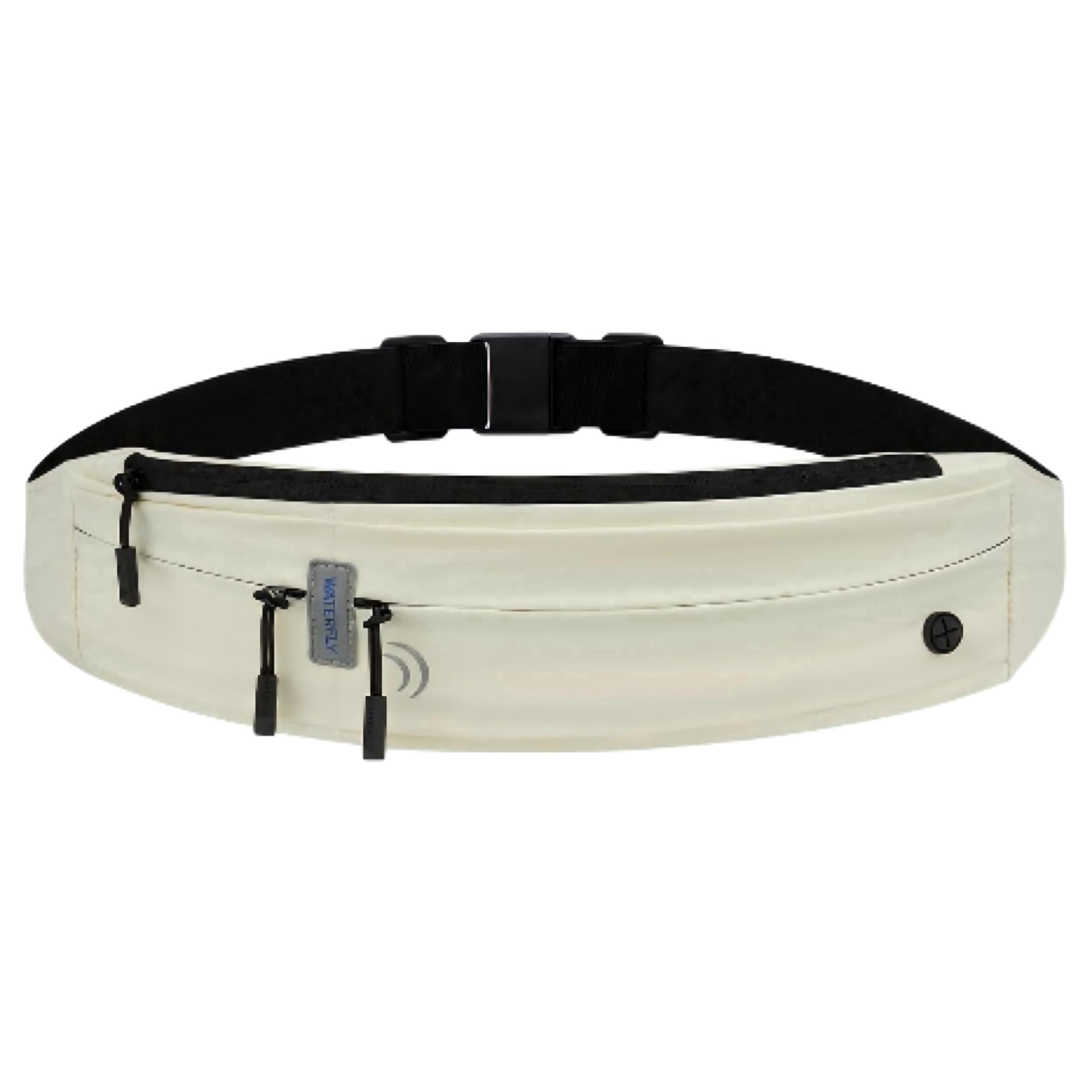 WATERFLY Unisex Adjustable Non-Slip Jogging Exercise Fitness Nylon Running Waist Belt,Black