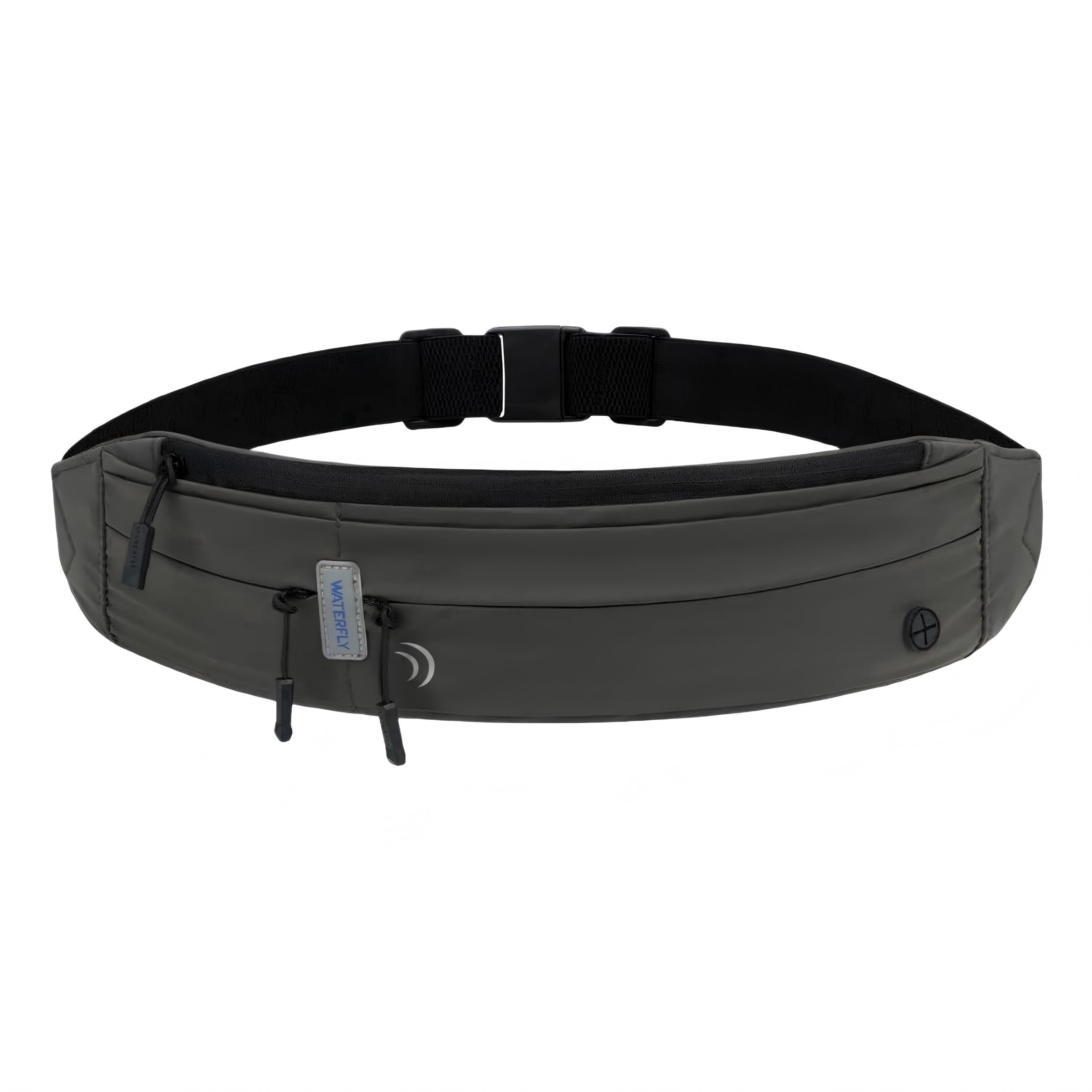 WATERFLY Unisex Adjustable Non-Slip Jogging Exercise Fitness Nylon Running Waist Belt,Black