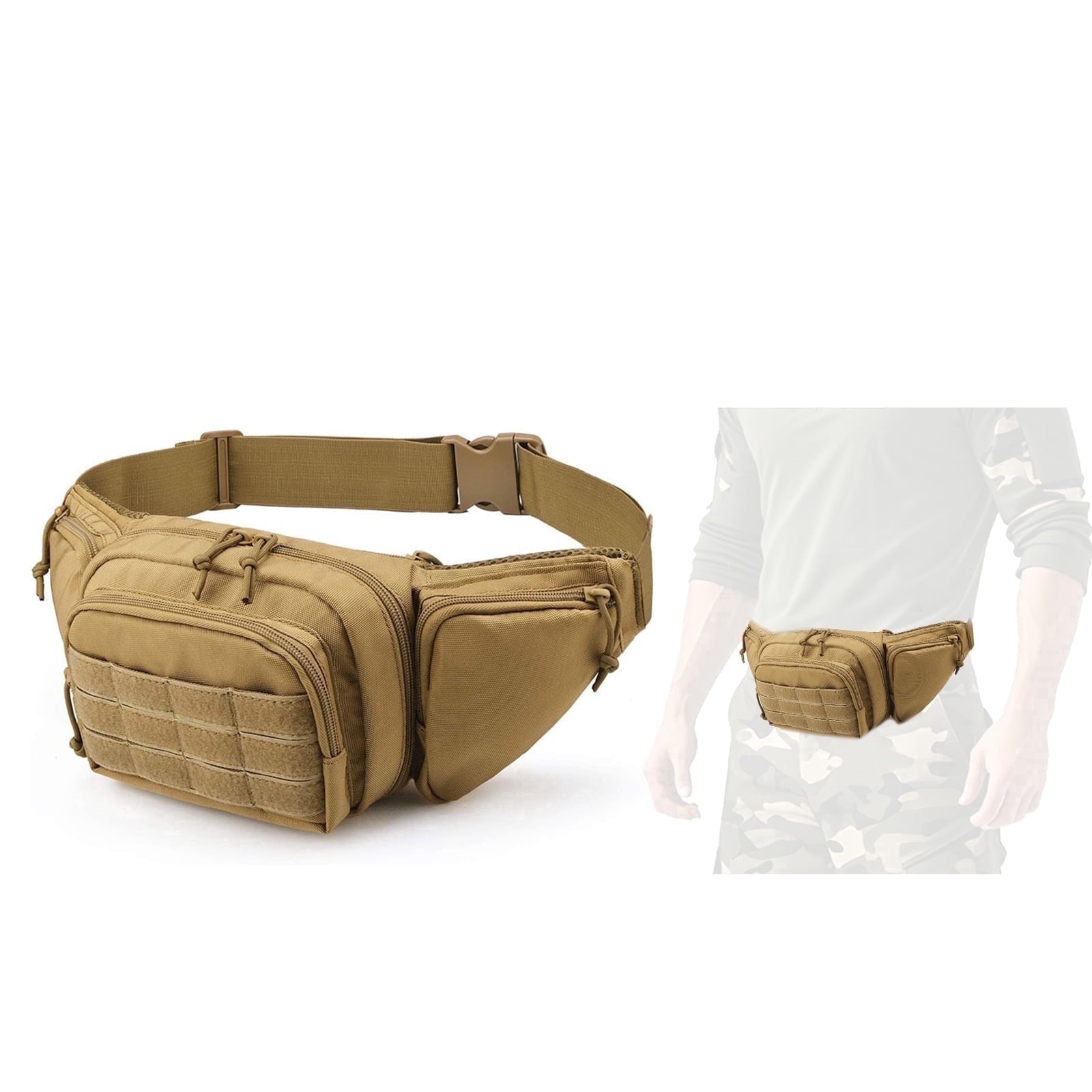 Waist Pack Bag Fanny Pack for Men&Women Hip Bum Bag with Adjustable Strap, Large Capacity Waist Wallet Bag for Traveling Casual Running Hiking Cycling