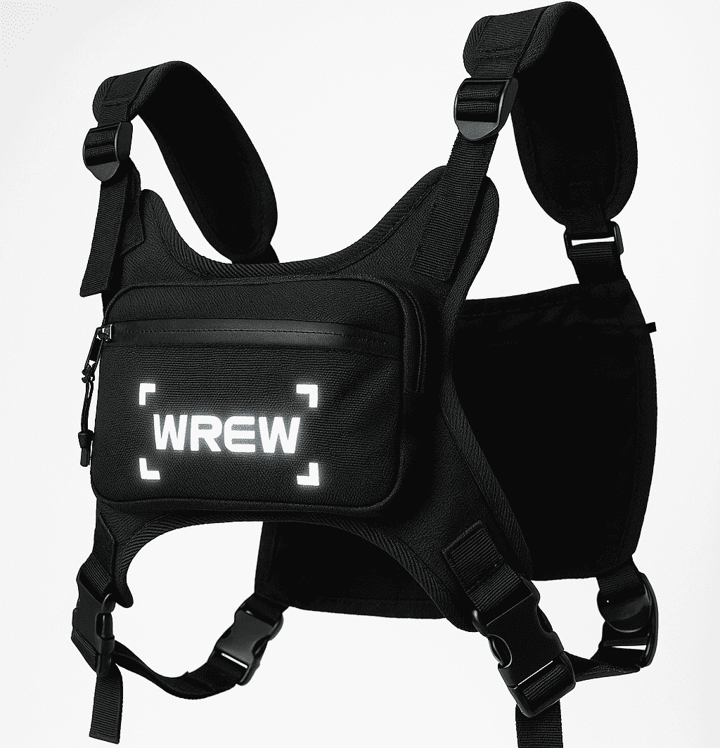 Running Chest Pack for Men-Water Resistant Adjustable Shoulder Straps with Phone Holder Storage-Anti-Theft Lightweight Running Chest Bag for Men,Cycling, Jogging