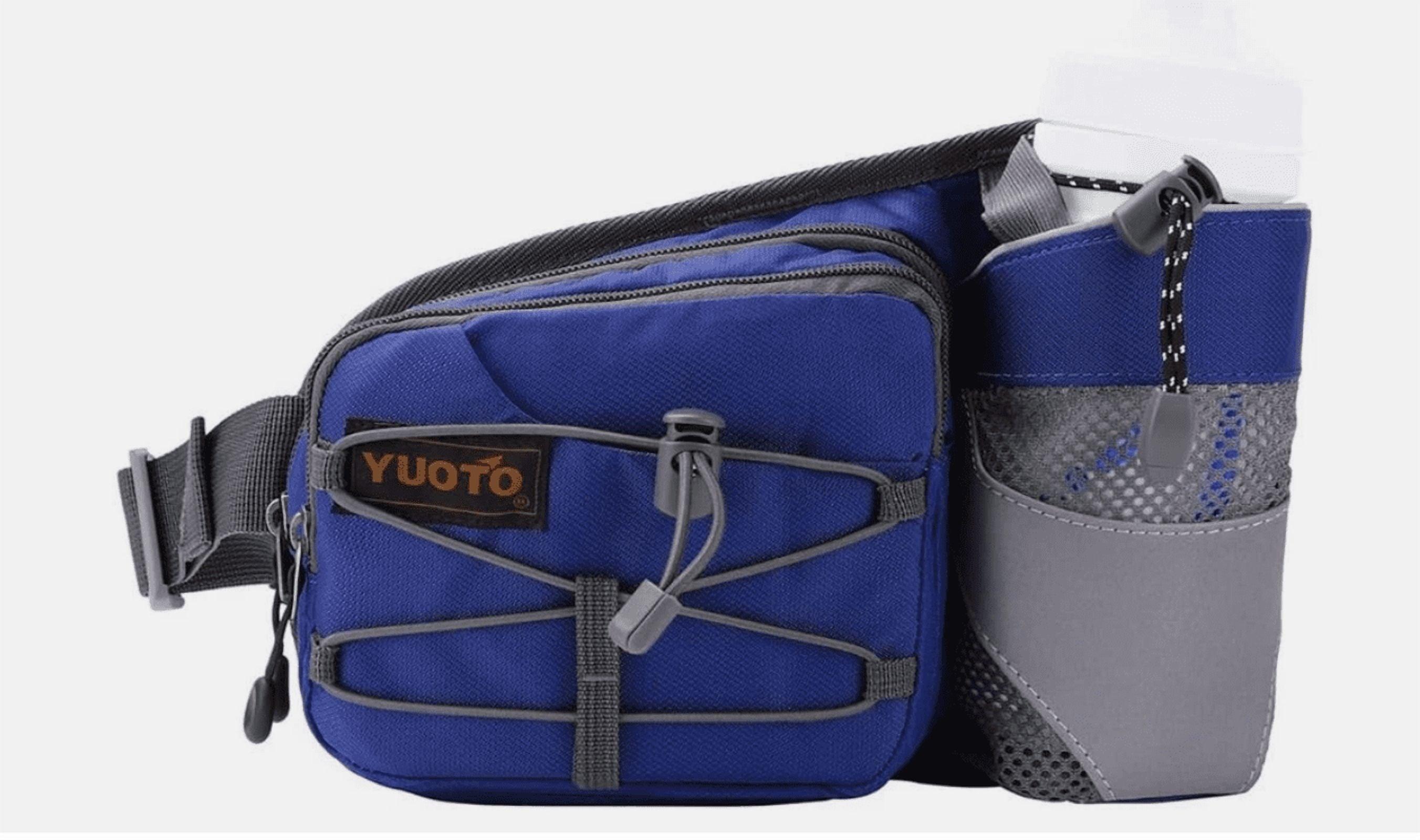 YUOTO Waist Pack Hydration Running Belt with Water Bottle Holder, Blue, 2 Pack