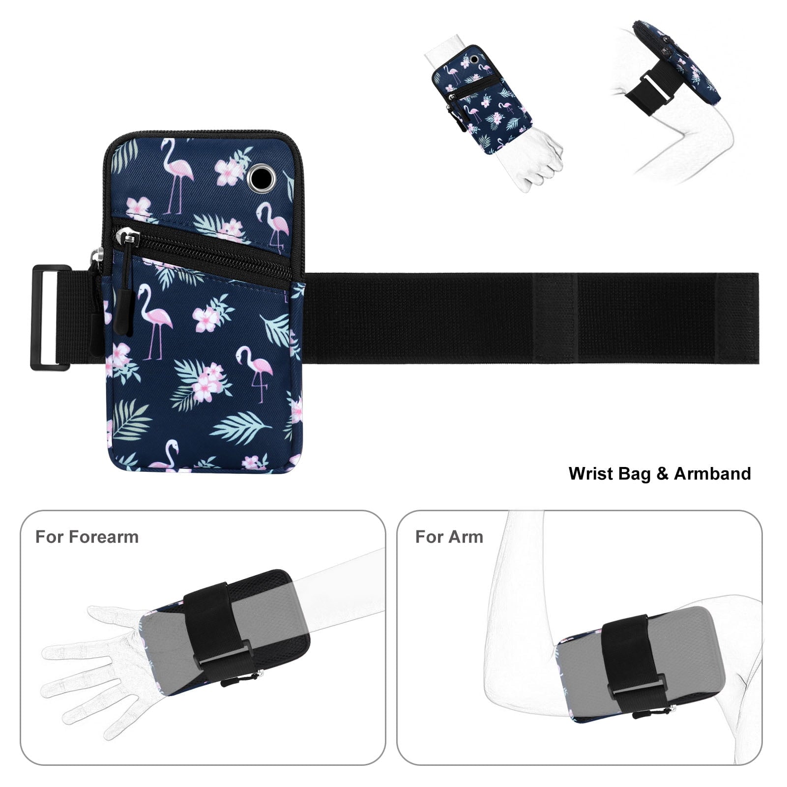 HAWEE Cell Phone Arm Bands Bag for Women Sports Running Pouch Hold Smartphone 6.28 Inches Full-screen, Colorful Flower