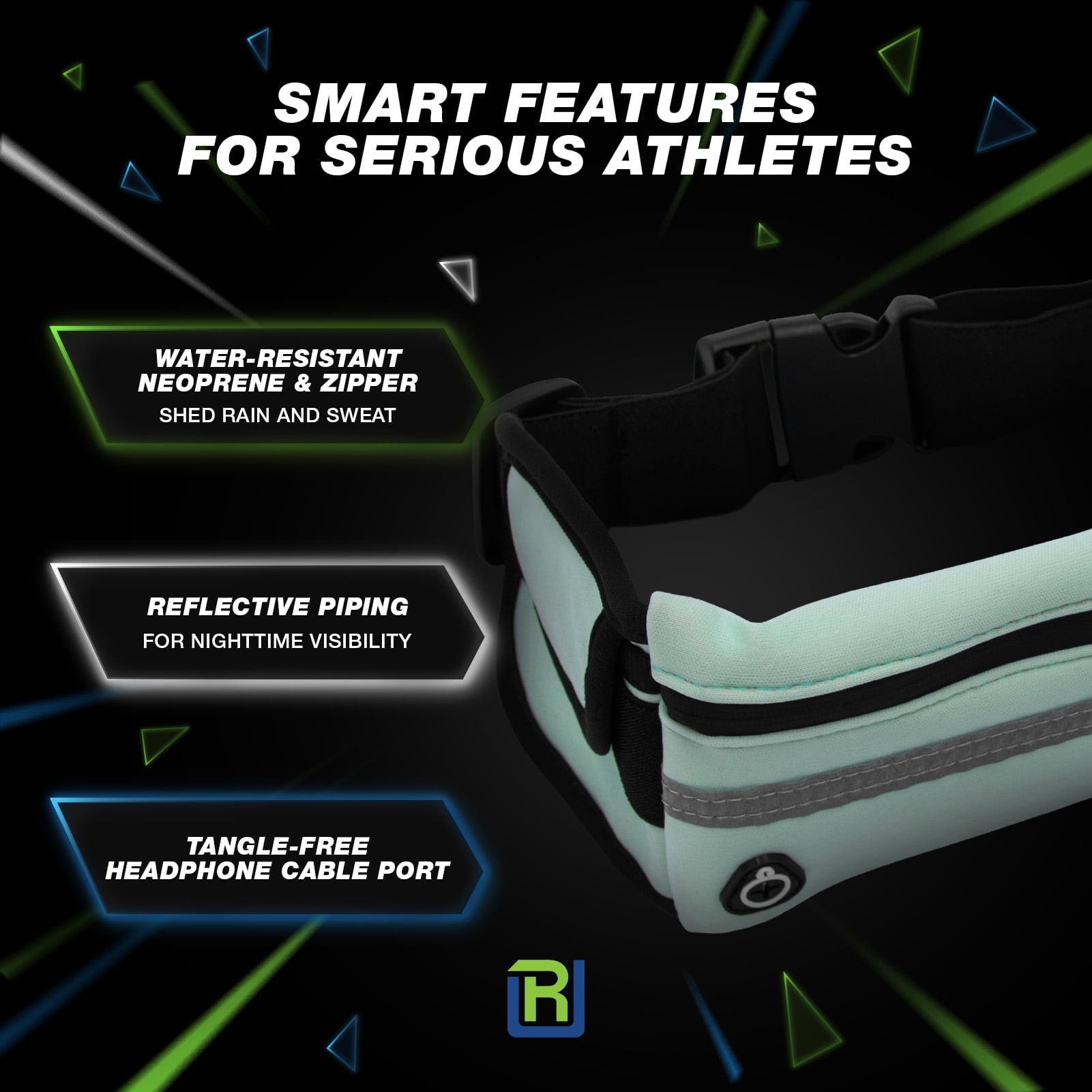 RunUnited Waist Pack for Running, Hiking & Gym - Waterproof Running Accessory w/ Phone Holder & Reflective Stripe, Color: Yellow