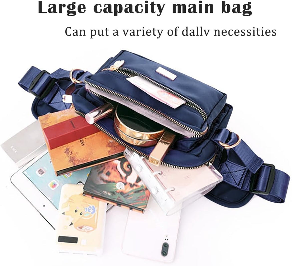 Extra Large Fashion Fanny Pack for Men Women, Waist Bag for Waterproof Hiking Running Biking Gym Outdoor Sports Travel Belt Bag