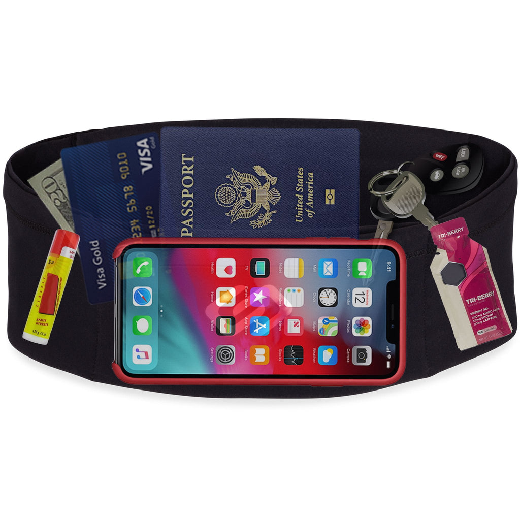 Sporteer VersaSlim Running Belt, Travel Money Belt - Compatible with iPhones and Other Cell Phones