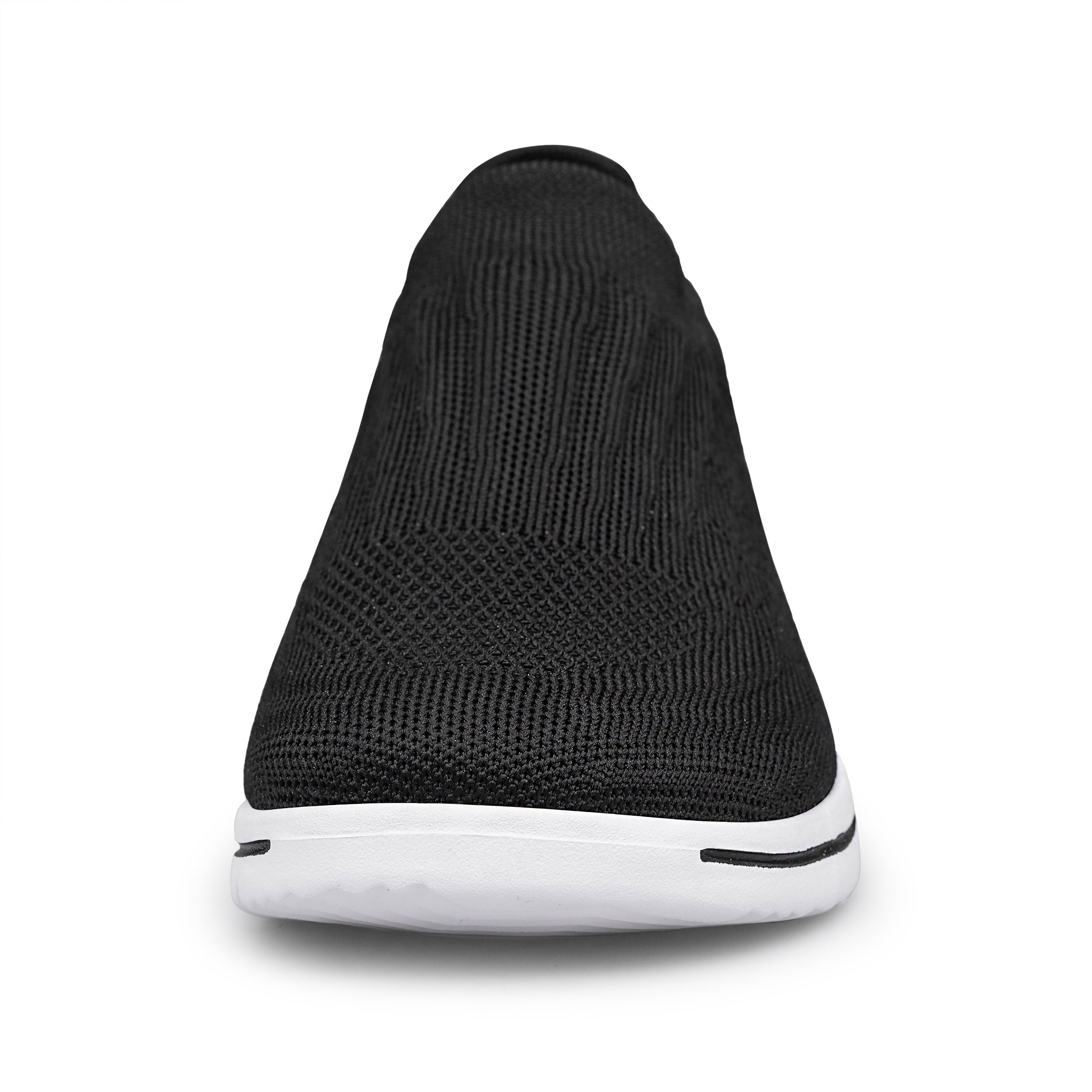 Unisex Sock Walking Shoes Wide Toe Box Slip-on Mens Running Shoe Womens Lightweight Casual Fashion Sneakers Black 8Women/6Men