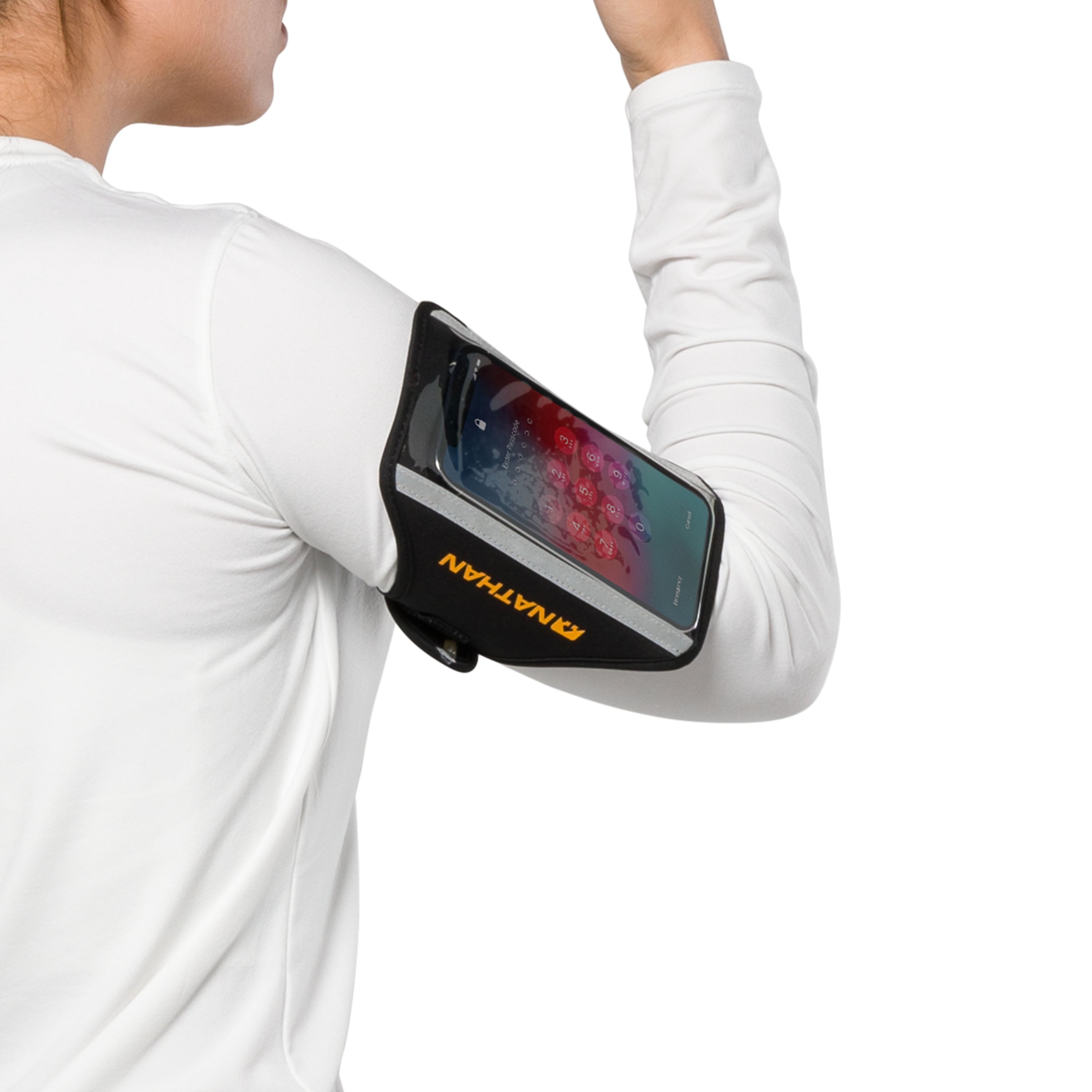 Nathan Phone Carrier Black/Marigold OSFA, Running