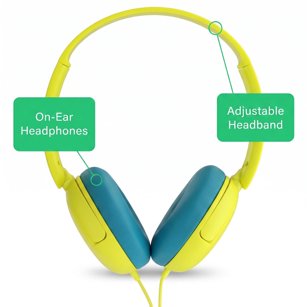onn On-Ear Headphones with 3.5 mm Connector, Pink