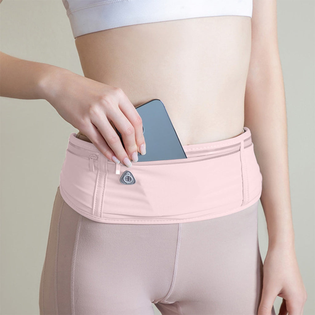 Harlier Slim Running Belt for Women Men-Runners, Phone Holder Fanny Pack, Adjustable Bounce Free Waist Pouch bag for Workout, Money Belt, Run Gear Accessories - Black