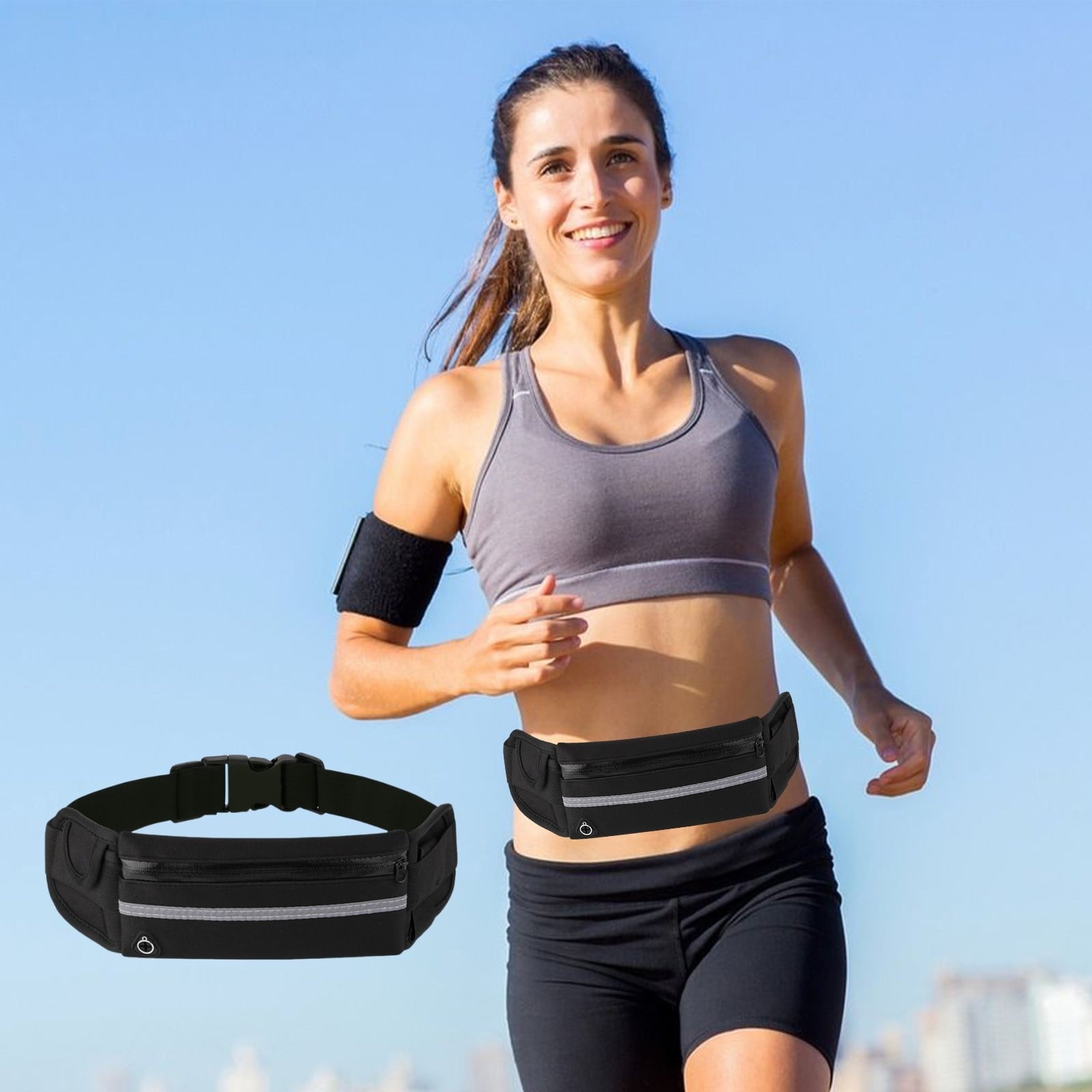 Waterproof Running Sports Waist Pack – Shockproof Fitness Mobile Phone Bag, Outdoor Cycling and Running Waist Bag, Water Bottle Holder, Outdoor Sports Accessory