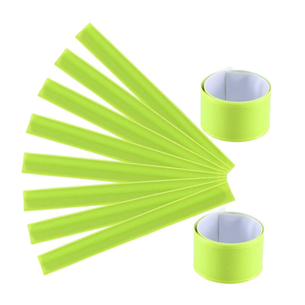 Amosfun Reflective Safety Armbands Adjustable Yellow for Night Running and Outdoor Activities 6 Pieces