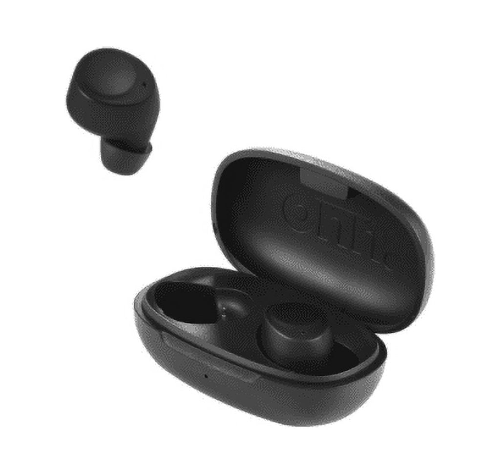 Onn Bluetooth Earphones with Charging Case and Touch Control, Black