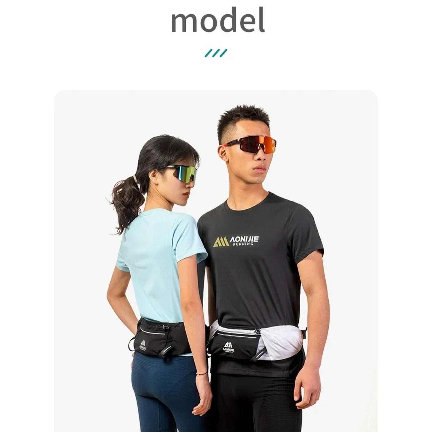 AONIJIE Running Waist Pack, 125g Lightweight Fitness Belt Bag with 500ml Soft Flask, Bounce-Free Workout Hydration Belt for Men & Women, Model W8138