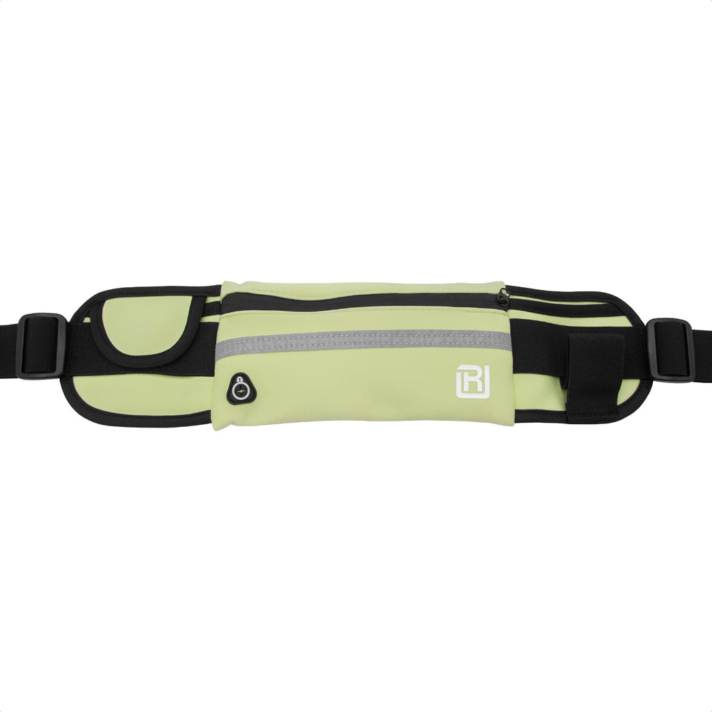 RunUnited Waist Pack for Running, Hiking & Gym - Waterproof Running Accessory w/ Phone Holder & Reflective Stripe, Color: Yellow