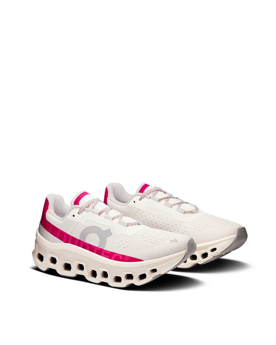 On Cloudmonster Sneakers In Ivory With Grenadine Accents White (Women's)
