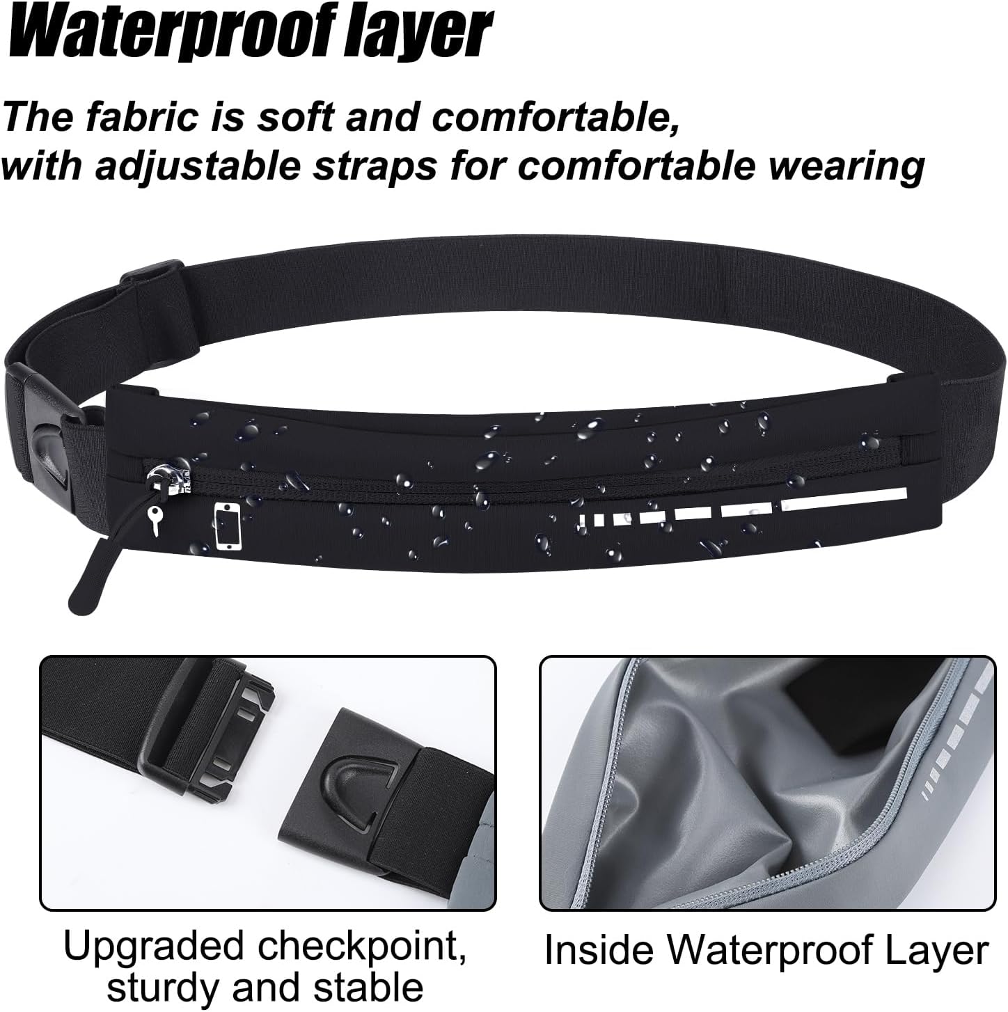 2 PCS Slim Running Belt Fanny Pack Running Phone Holder Runners Pouch Waist Pack for Workout Money Belt Running Gift Gear Accessories for Women Men Walking Hiking Cycling