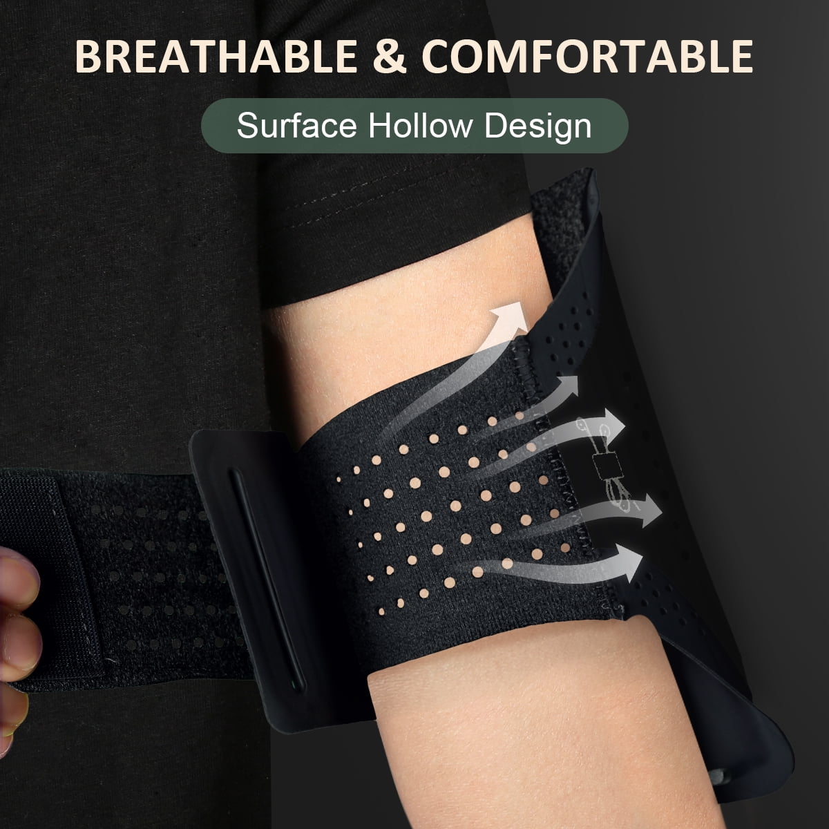 MATEPROX Sweatproof Cell Phone Armband, Running Phone Holder for iPhone 16 15 14 13 Pro XR SE S22 S24, Black